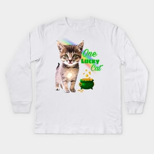 One Lucky Cat Kids Long Sleeve T-Shirt